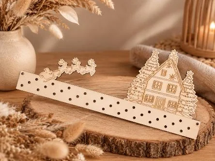 Adventkalender-Schlitten aus Holz